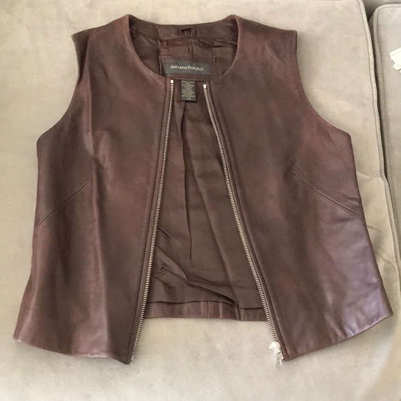 Banana Republic leather vest size XS - Picture 2 of 8